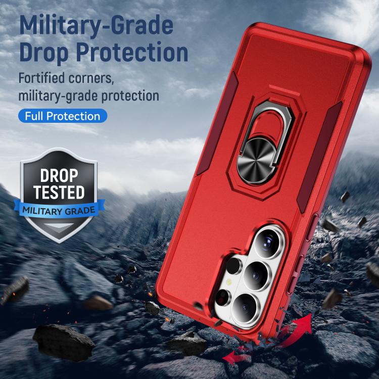 For Samsung Galaxy S26 Ultra 5G Pioneer Armor Heavy Duty PC Hybrid TPU Phone Case with Holder