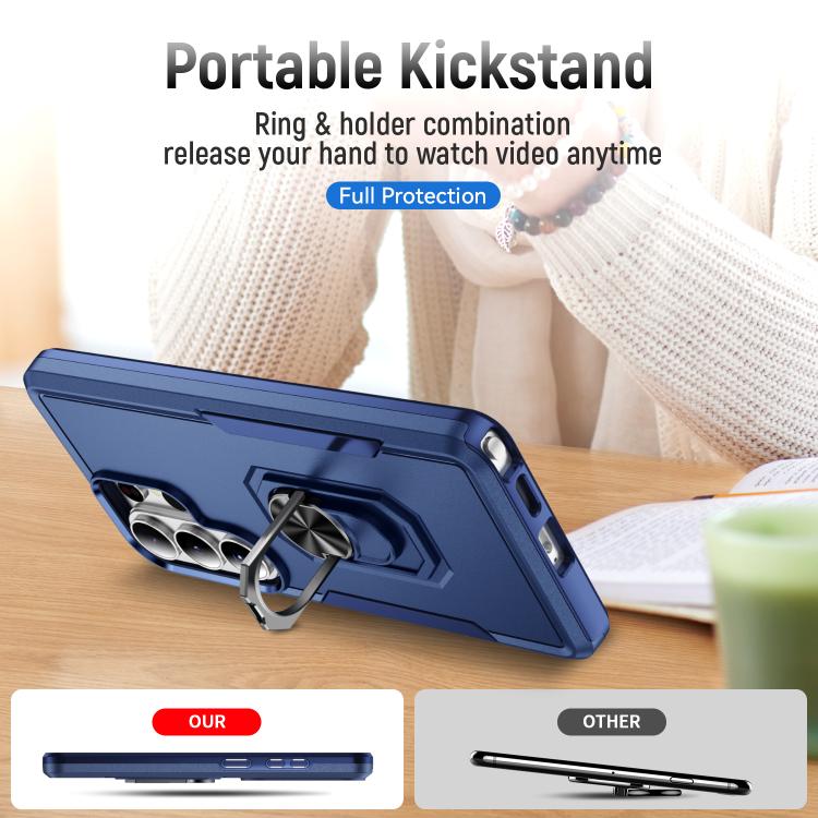 For Samsung Galaxy S26 Ultra 5G Pioneer Armor Heavy Duty PC Hybrid TPU Phone Case with Holder