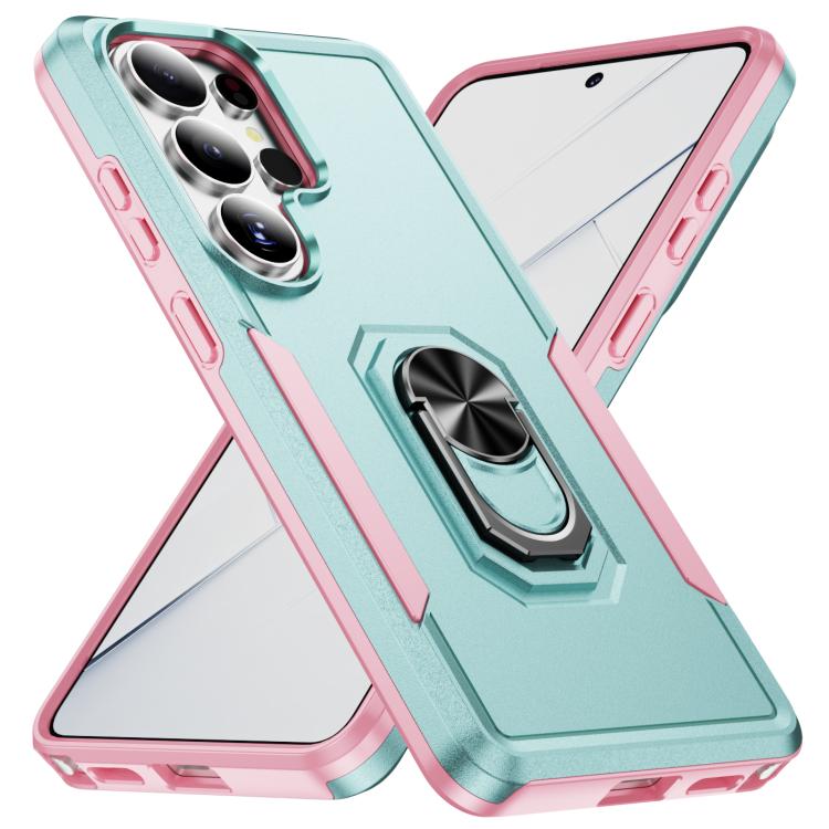 For Samsung Galaxy S26 Ultra 5G Pioneer Armor Heavy Duty PC Hybrid TPU Phone Case with Holder