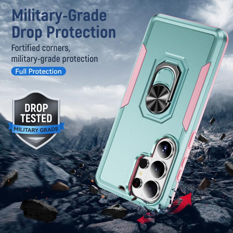 For Samsung Galaxy S26 Ultra 5G Pioneer Armor Heavy Duty PC Hybrid TPU Phone Case with Holder