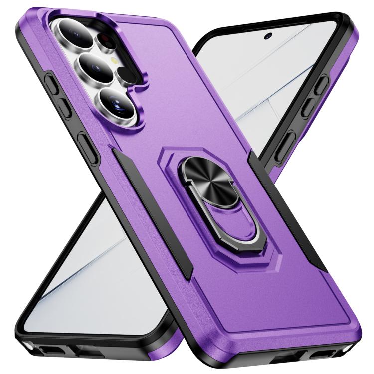 For Samsung Galaxy S26 Ultra 5G Pioneer Armor Heavy Duty PC Hybrid TPU Phone Case with Holder