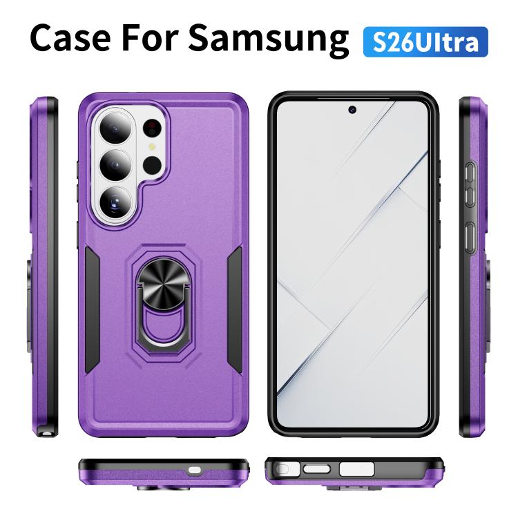 For Samsung Galaxy S26 Ultra 5G Pioneer Armor Heavy Duty PC Hybrid TPU Phone Case with Holder