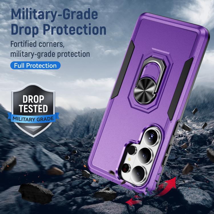 For Samsung Galaxy S26 Ultra 5G Pioneer Armor Heavy Duty PC Hybrid TPU Phone Case with Holder
