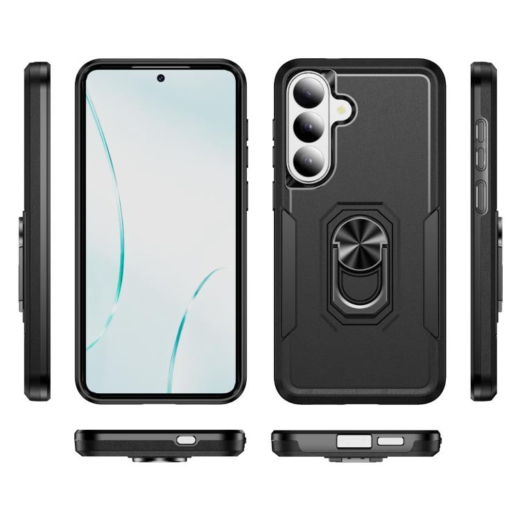 For Samsung Galaxy S26+ 5G Pioneer Armor Heavy Duty PC Hybrid TPU Phone Case with Holder
