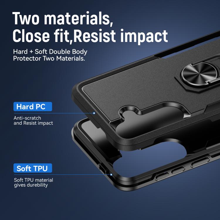 For Samsung Galaxy S26+ 5G Pioneer Armor Heavy Duty PC Hybrid TPU Phone Case with Holder