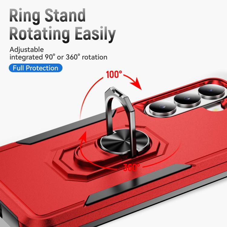For Samsung Galaxy S26+ 5G Pioneer Armor Heavy Duty PC Hybrid TPU Phone Case with Holder