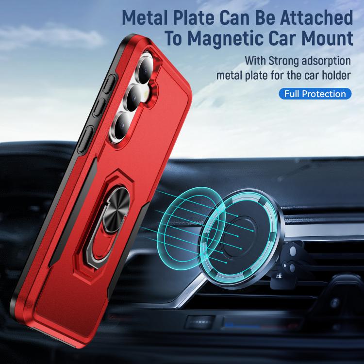 For Samsung Galaxy S26+ 5G Pioneer Armor Heavy Duty PC Hybrid TPU Phone Case with Holder