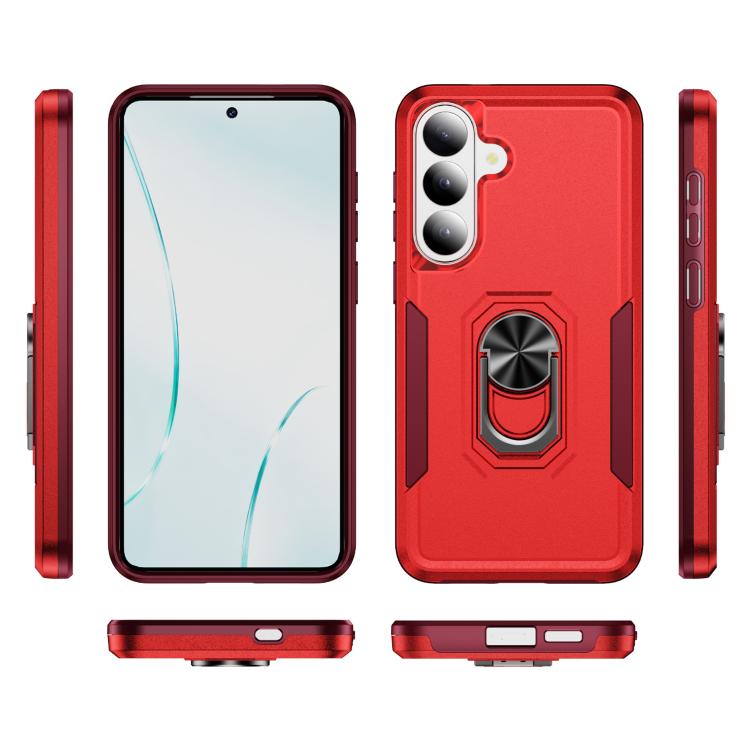 For Samsung Galaxy S26+ 5G Pioneer Armor Heavy Duty PC Hybrid TPU Phone Case with Holder
