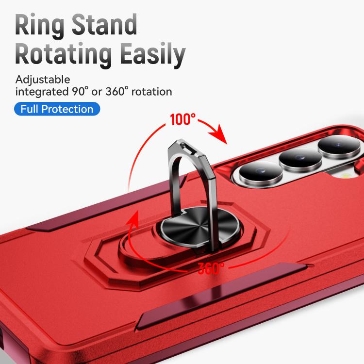 For Samsung Galaxy S26+ 5G Pioneer Armor Heavy Duty PC Hybrid TPU Phone Case with Holder