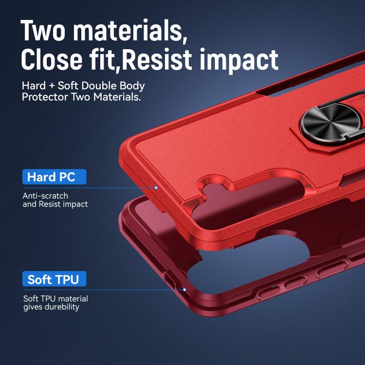 For Samsung Galaxy S26+ 5G Pioneer Armor Heavy Duty PC Hybrid TPU Phone Case with Holder