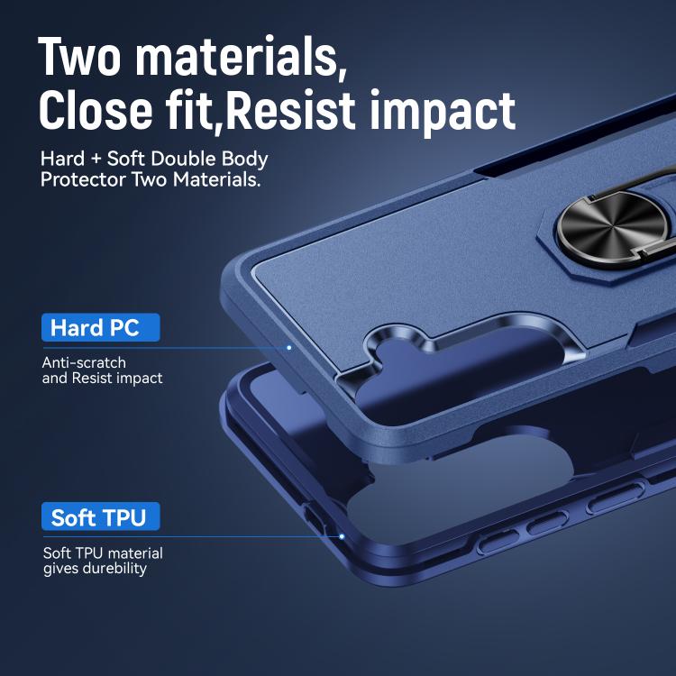 For Samsung Galaxy S26+ 5G Pioneer Armor Heavy Duty PC Hybrid TPU Phone Case with Holder