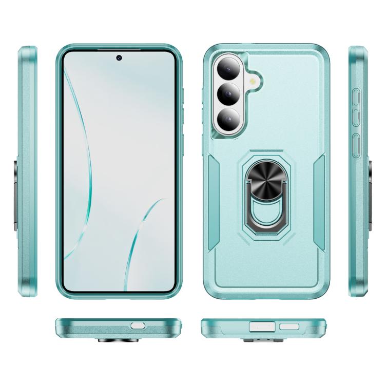 For Samsung Galaxy S26+ 5G Pioneer Armor Heavy Duty PC Hybrid TPU Phone Case with Holder