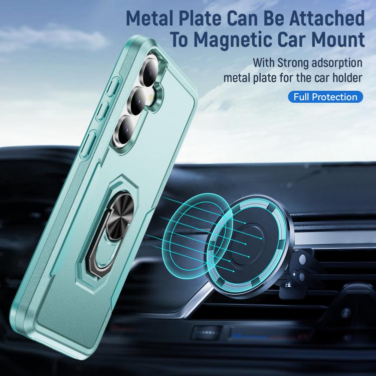 For Samsung Galaxy S26+ 5G Pioneer Armor Heavy Duty PC Hybrid TPU Phone Case with Holder