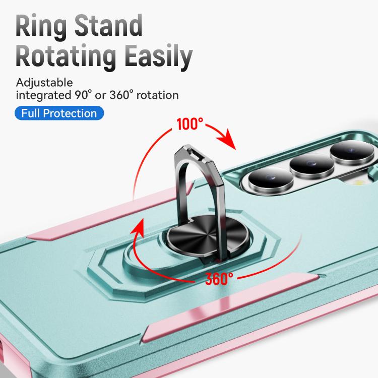 For Samsung Galaxy S26+ 5G Pioneer Armor Heavy Duty PC Hybrid TPU Phone Case with Holder
