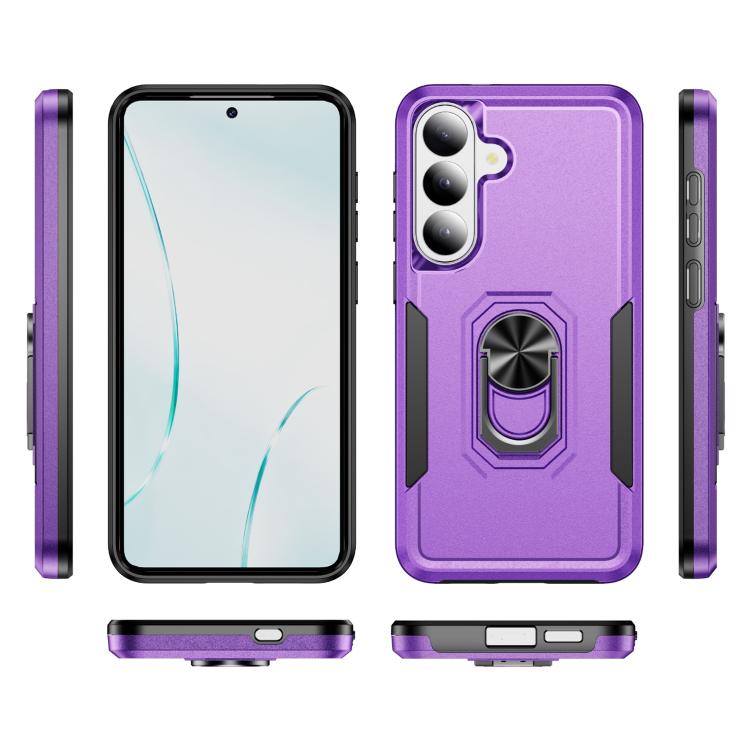 For Samsung Galaxy S26+ 5G Pioneer Armor Heavy Duty PC Hybrid TPU Phone Case with Holder