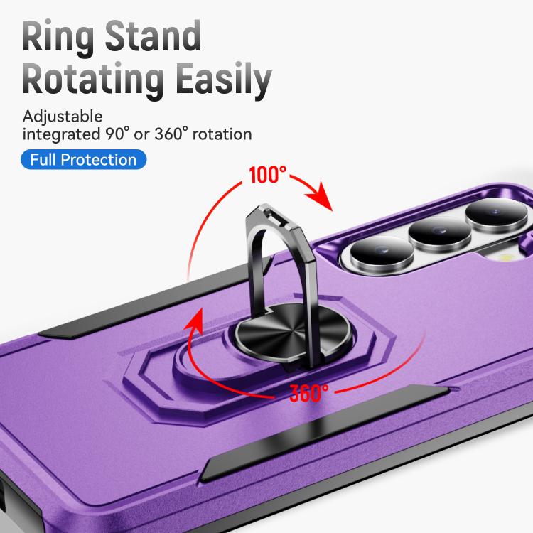 For Samsung Galaxy S26+ 5G Pioneer Armor Heavy Duty PC Hybrid TPU Phone Case with Holder