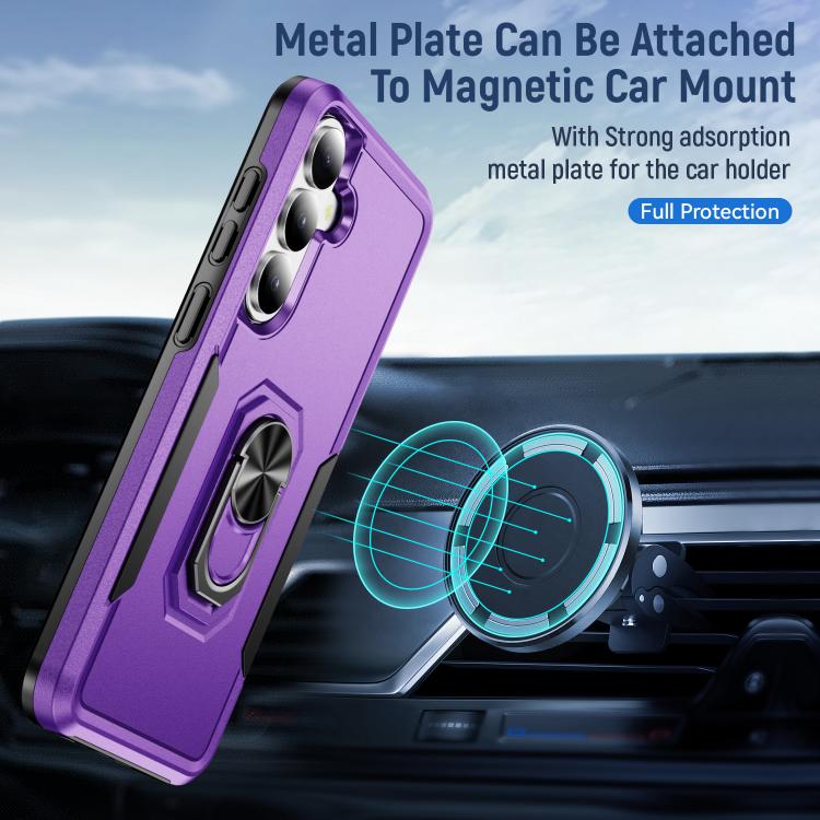 For Samsung Galaxy S26+ 5G Pioneer Armor Heavy Duty PC Hybrid TPU Phone Case with Holder