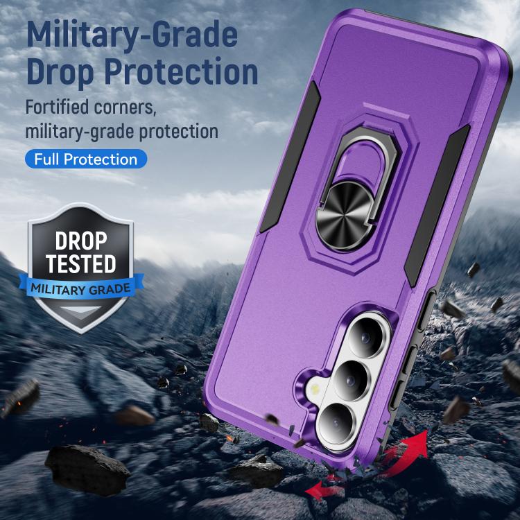 For Samsung Galaxy S26+ 5G Pioneer Armor Heavy Duty PC Hybrid TPU Phone Case with Holder