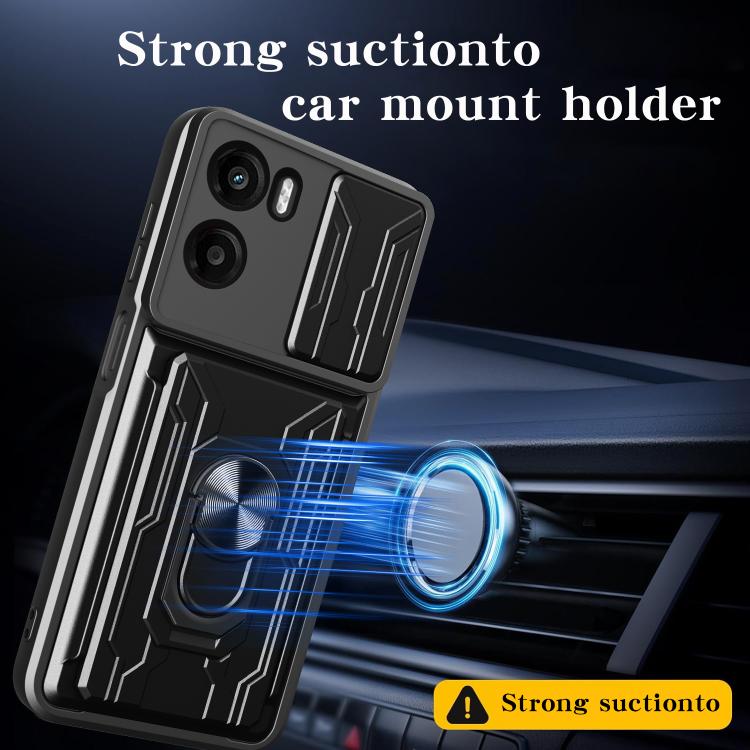 For Motorola Moto G05 Sliding Camshield TPU+PC Phone Case with Card Slot