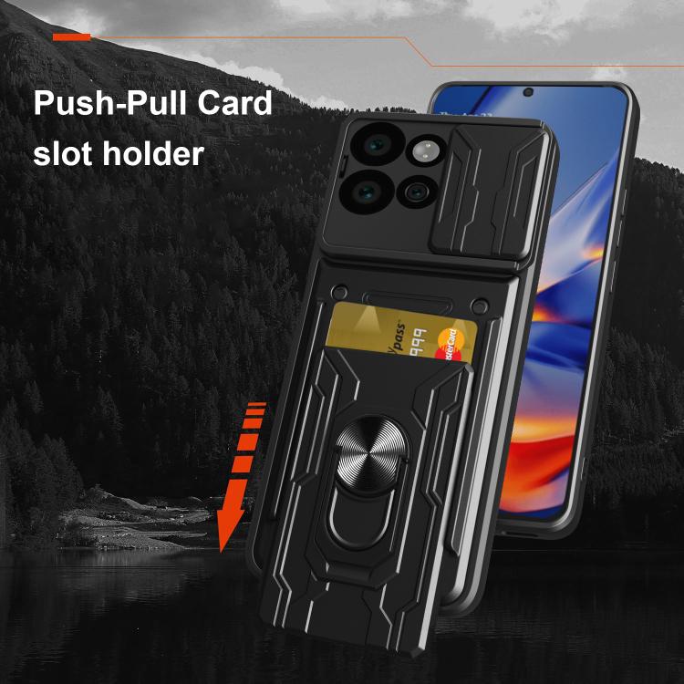 For Motorola Edge 50 Neo / Moto S50 Sliding Camshield TPU+PC Phone Case with Card Slot