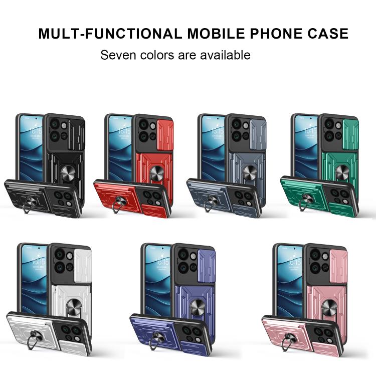For Motorola Edge 50 Neo / Moto S50 Sliding Camshield TPU+PC Phone Case with Card Slot