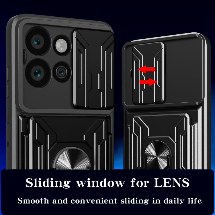 For Motorola Edge 50 Neo / Moto S50 Sliding Camshield TPU+PC Phone Case with Card Slot