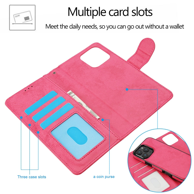 For iPhone 16 Pro Max 2 in 1 Detachable Phone Leather Case