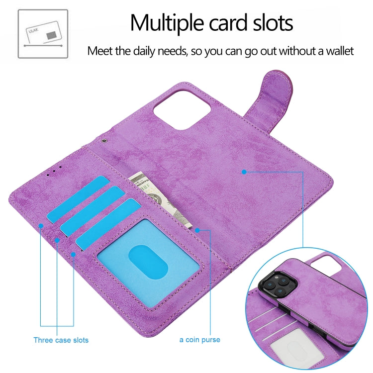 For iPhone 16 Pro Max 2 in 1 Detachable Phone Leather Case
