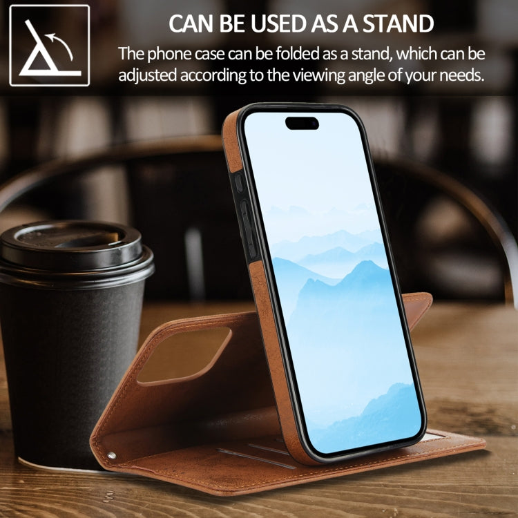 For iPhone 16 Pro 2 in 1 Detachable Phone Leather Case