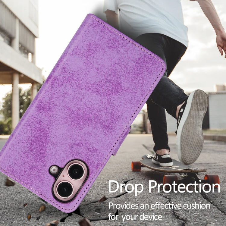 For iPhone 16 Plus 2 in 1 Detachable Phone Leather Case