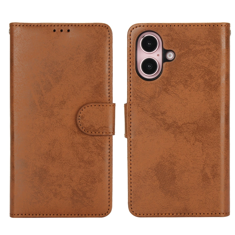 For iPhone 16 Plus 2 in 1 Detachable Phone Leather Case