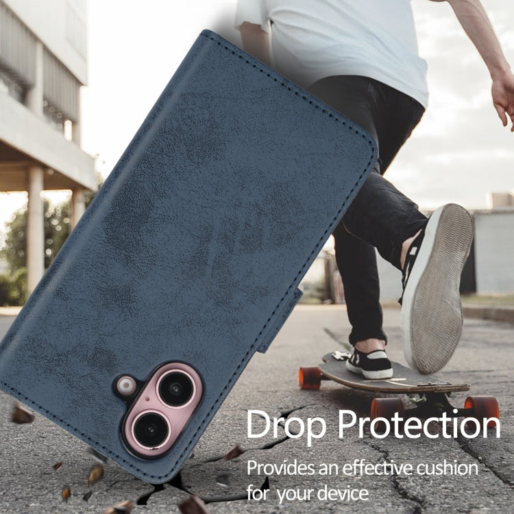 For iPhone 16 Plus 2 in 1 Detachable Phone Leather Case