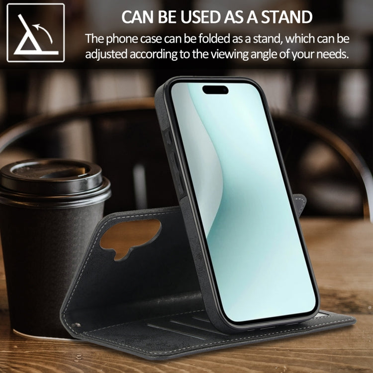 For iPhone 16 Plus 2 in 1 Detachable Phone Leather Case