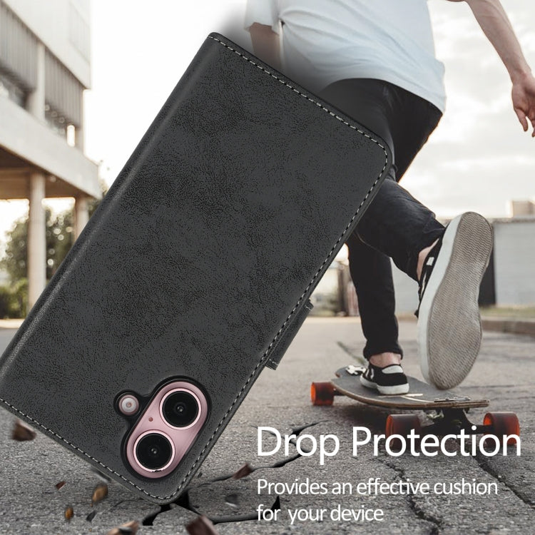 For iPhone 16 2 in 1 Detachable Phone Leather Case