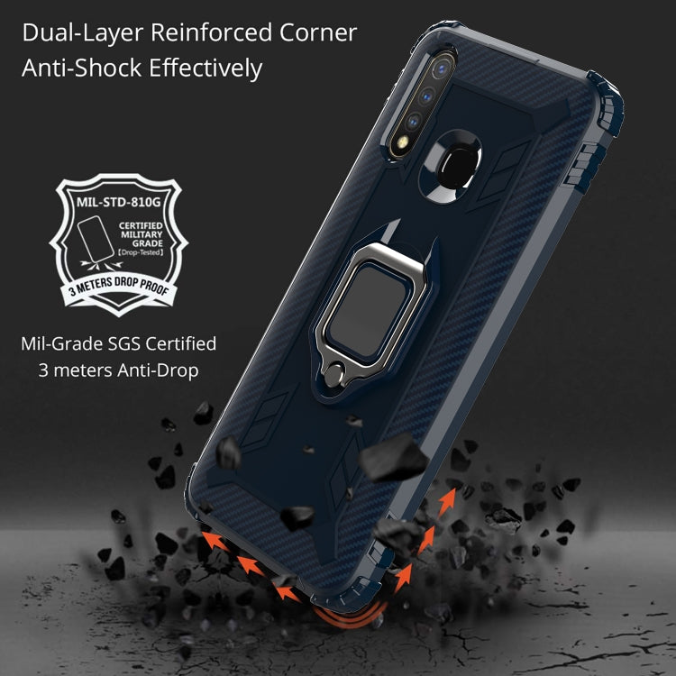 For OPPO A8 & A31 Carbon Fiber Protective Case with 360 Degree Rotating Ring Holder