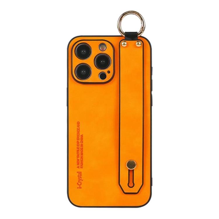 For iPhone 16 Pro Max Lambskin Wristband Holder Phone Case