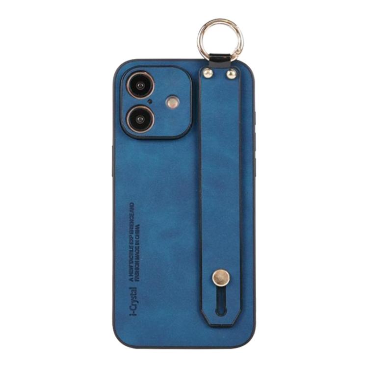 For iPhone 16 Lambskin Wristband Holder Phone Case