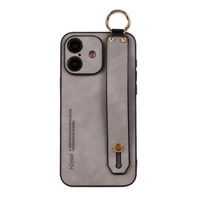 For iPhone 16 Lambskin Wristband Holder Phone Case