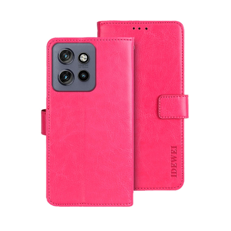 For Motorola Edge 50 Neo idewei Crazy Horse Texture Leather Phone Case