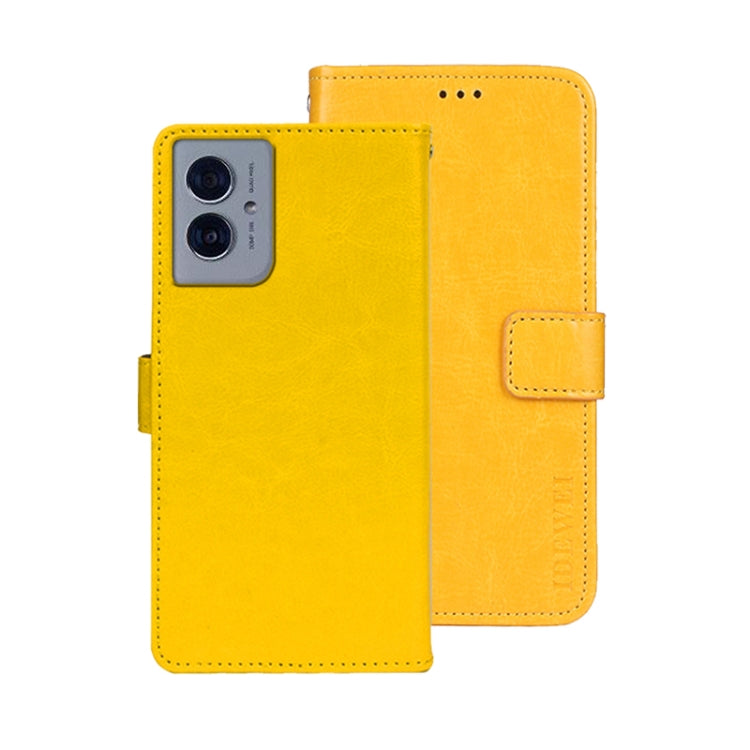 For Motorola Moto G55 5G idewei Crazy Horse Texture Leather Phone Case