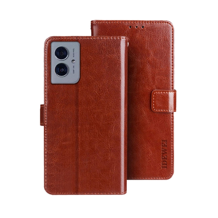 For Motorola Moto G55 5G idewei Crazy Horse Texture Leather Phone Case