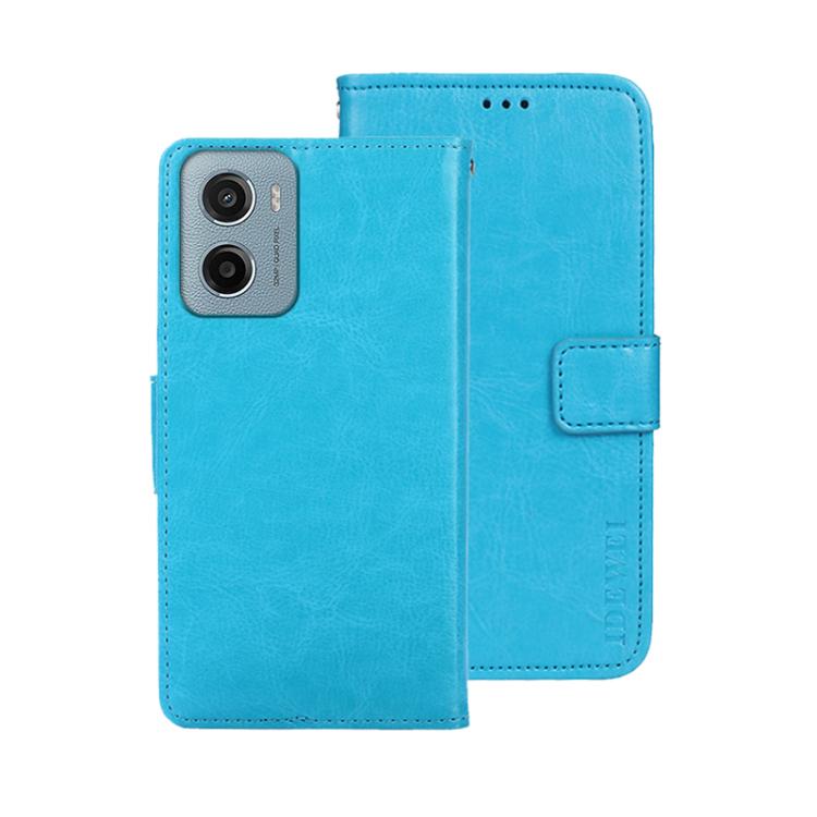 For Motorola Moto E15 idewei Crazy Horse Texture Leather Phone Case