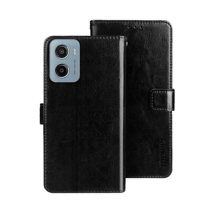 For Motorola Moto E15 idewei Crazy Horse Texture Leather Phone Case