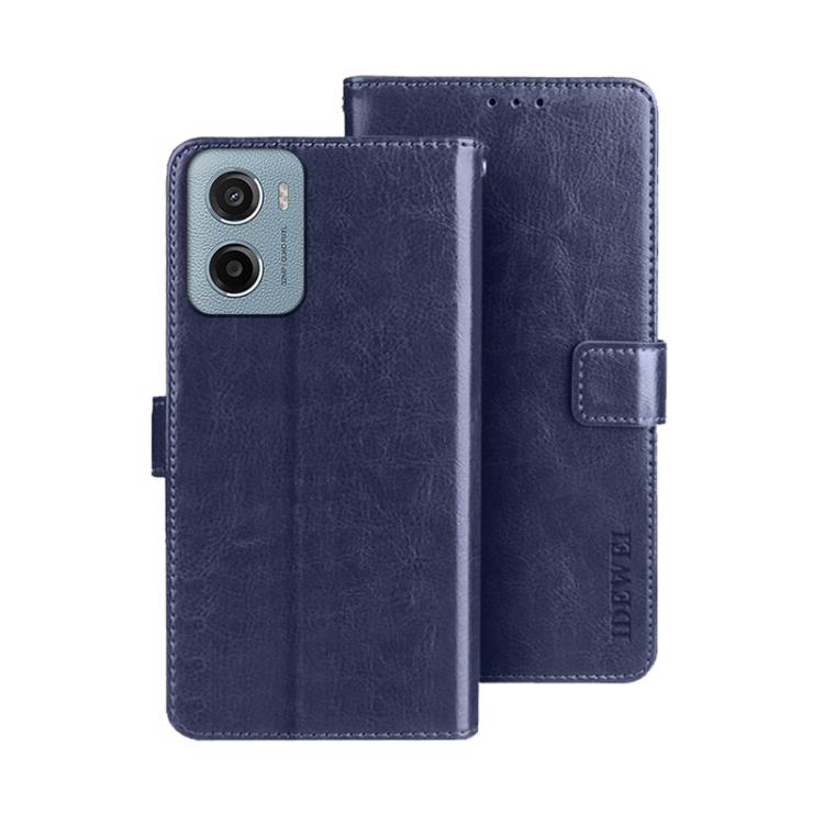 For Motorola Moto E15 idewei Crazy Horse Texture Leather Phone Case