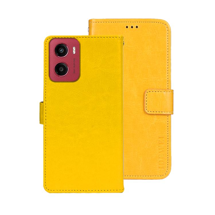 For Motorola Moto G05 idewei Crazy Horse Texture Leather Phone Case