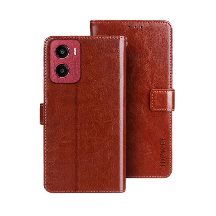 For Motorola Moto G05 idewei Crazy Horse Texture Leather Phone Case