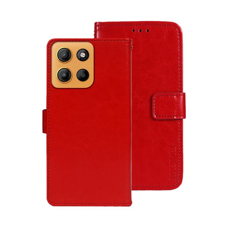 For Motorola Moto G15 idewei Crazy Horse Texture Leather Phone Case