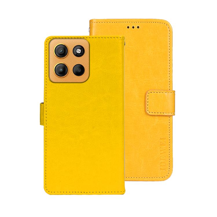 For Motorola Moto G15 idewei Crazy Horse Texture Leather Phone Case