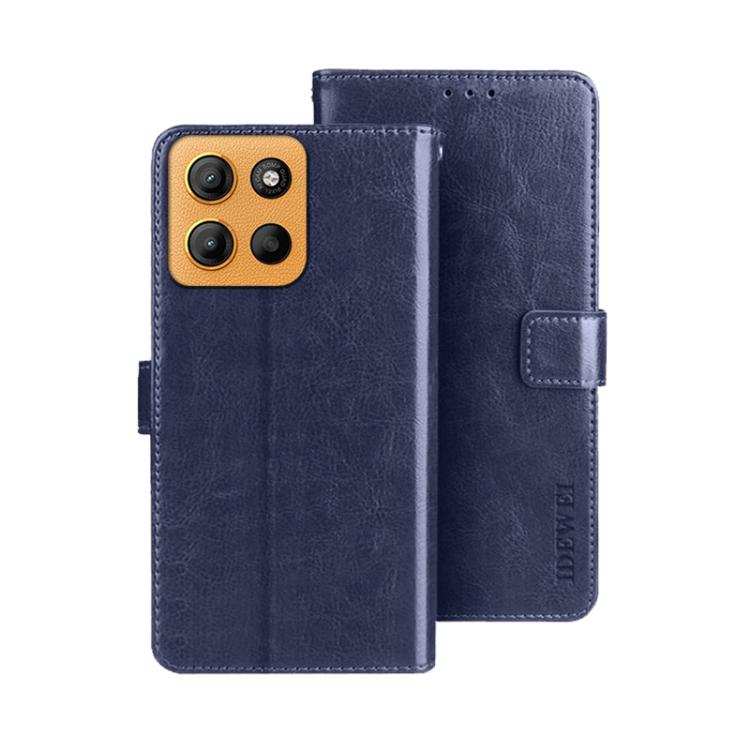 For Motorola Moto G15 idewei Crazy Horse Texture Leather Phone Case