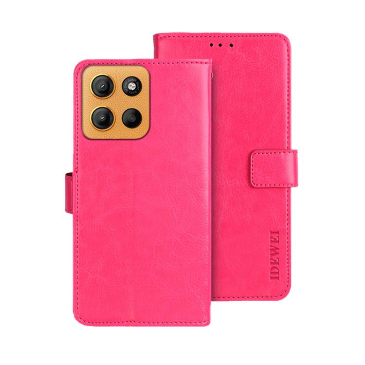 For Motorola Moto G15 idewei Crazy Horse Texture Leather Phone Case